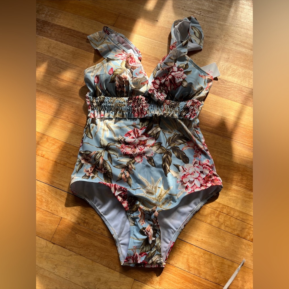 Hola Swim One Piece floral blue size L swimsuit
